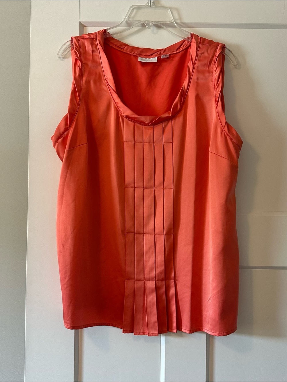New York & Company Coral Pleated Front Sleeveless Blouse